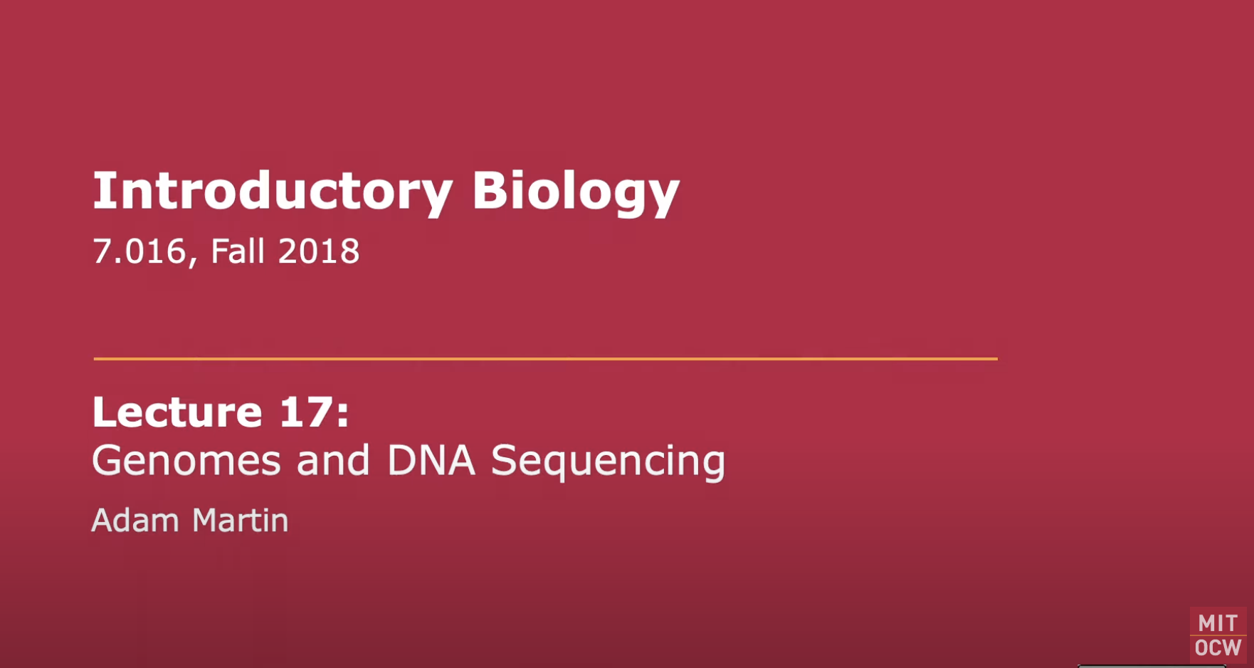 Genomes and DNA Sequencing